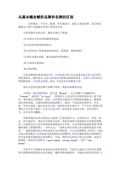 从基本概念解析品牌和名牌的区别汇总