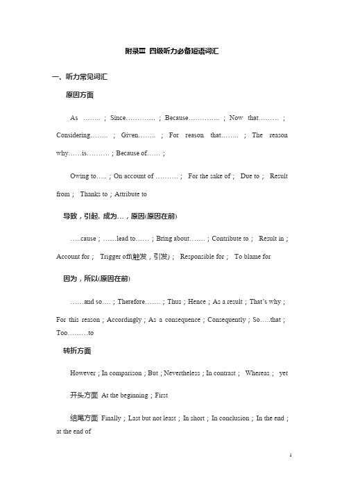 附录Ⅲ_四级听力必备短语词汇