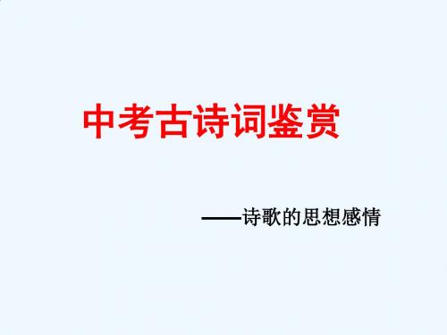 语文人教版九年级下册古诗文鉴赏之思想感情