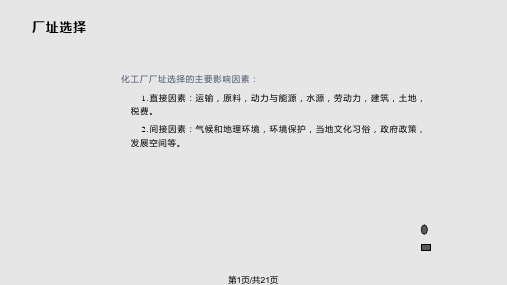 化工设计厂址选择和总平面设计
