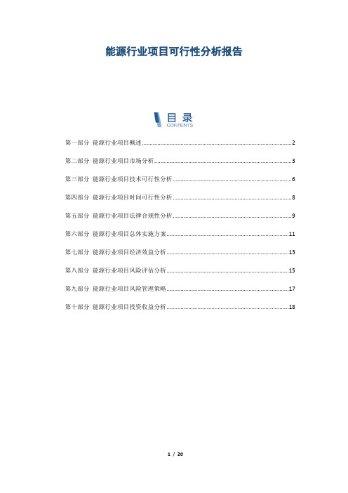 能源行业项目可行性分析报告