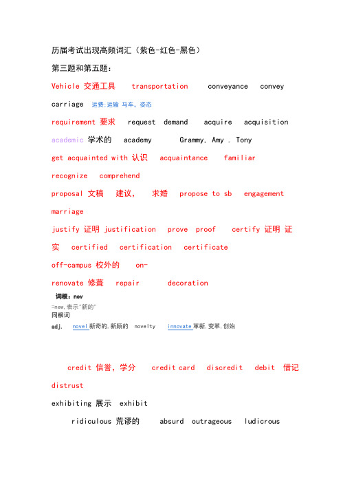 托福口语核心词汇