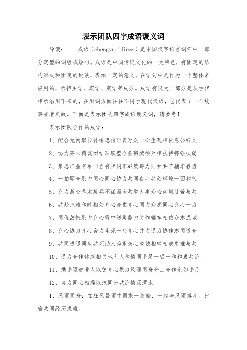 表示团队四字成语褒义词