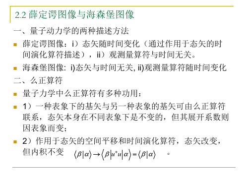 量子动力学 薛定谔图像与海森堡图像