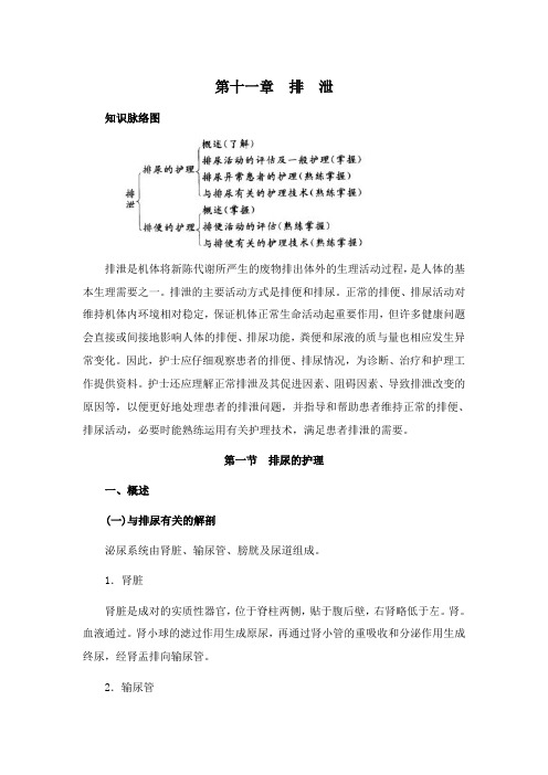 基础护理学[第十一章排泄]知识点复习