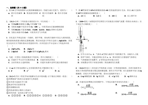 中考化学综合复习易错题(附答案及详解)五