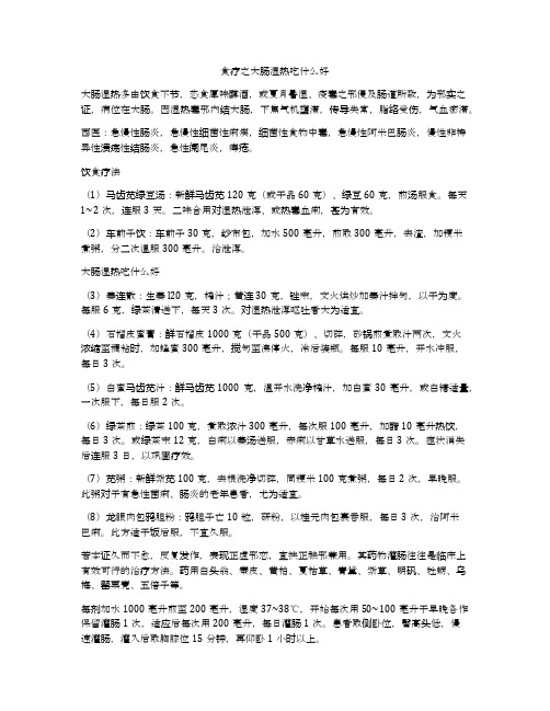 食疗之大肠湿热吃什么好