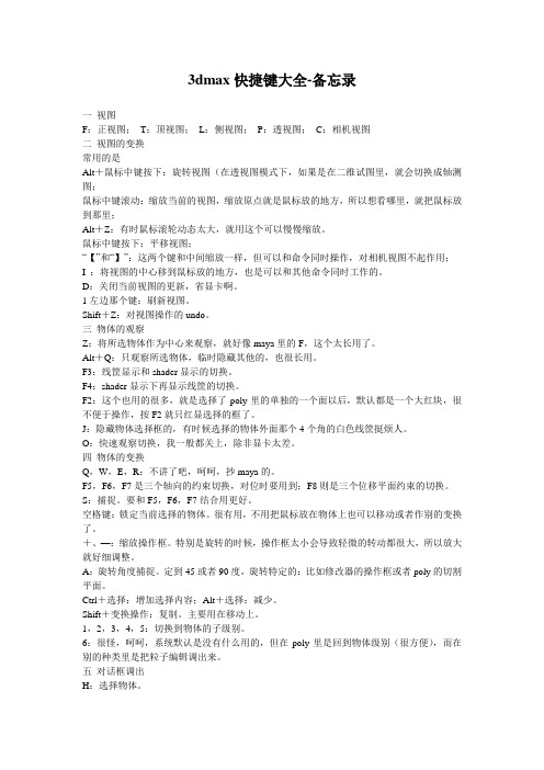 3dmax快捷键大全