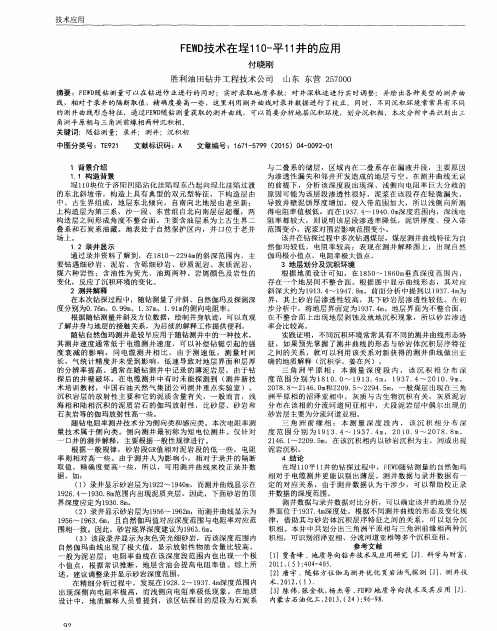 FEWD技术在埕110-平11井的应用