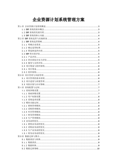 企业资源计划系统管理方案