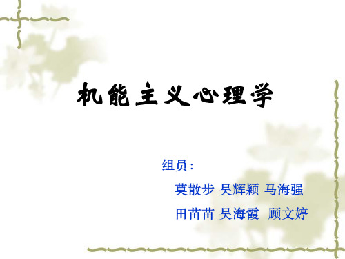 机能心理学
