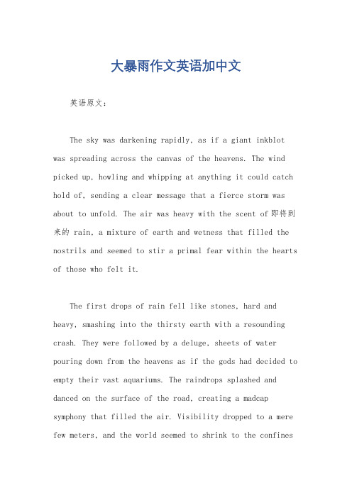 大暴雨作文英语加中文