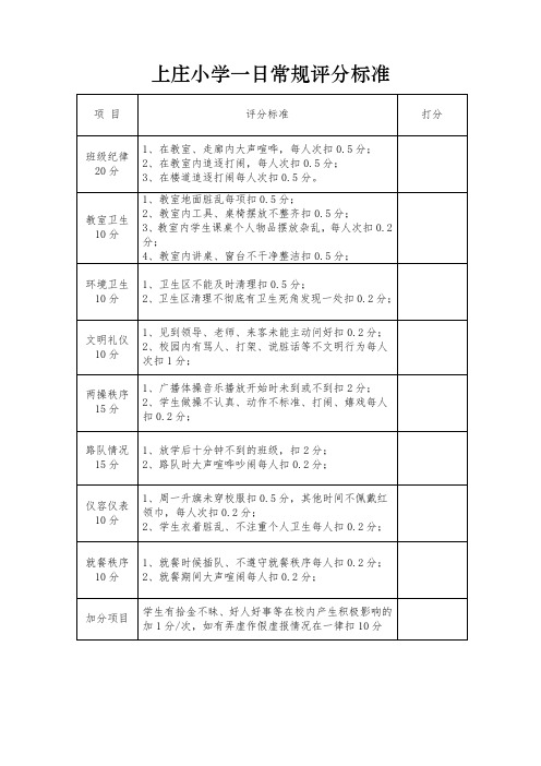一日常规评分细则