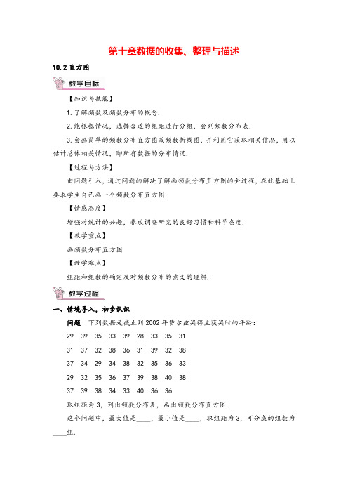 人教版七年级下册数学第十单元10.2 直方图教案与教学反思