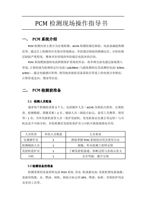 PCM检测系统操作指导书