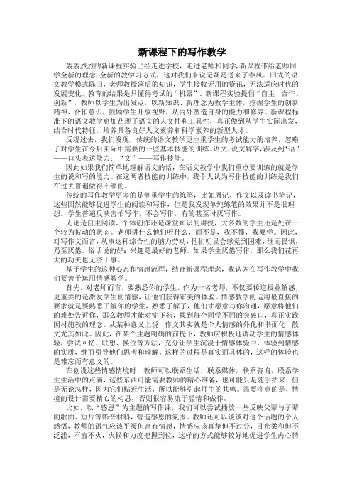 新课程下的写作教学