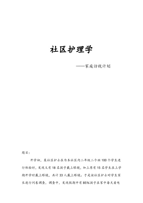 家庭访视计划