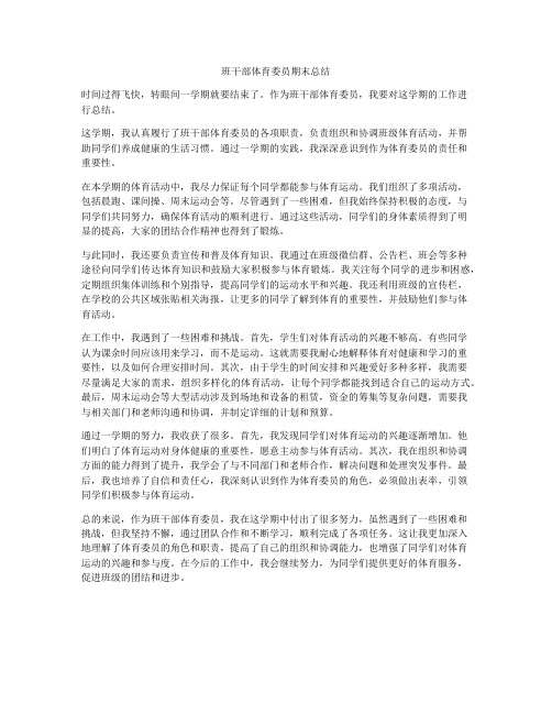班干部体育委员期末总结