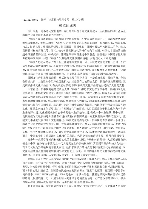 韩流产生的原因