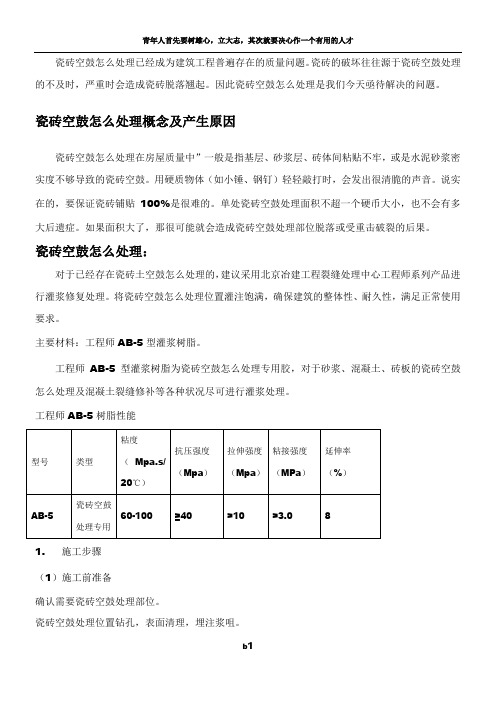 瓷砖空鼓原因及修补方案