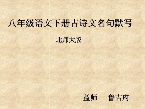 古诗词名句默写(八下)