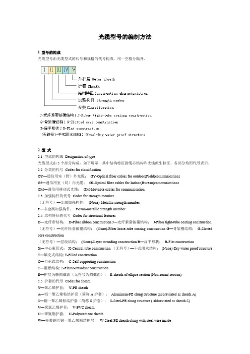 光缆型号的编制方法