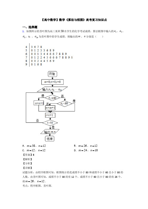 高考数学压轴专题新备战高考《算法与框图》分类汇编及答案解析