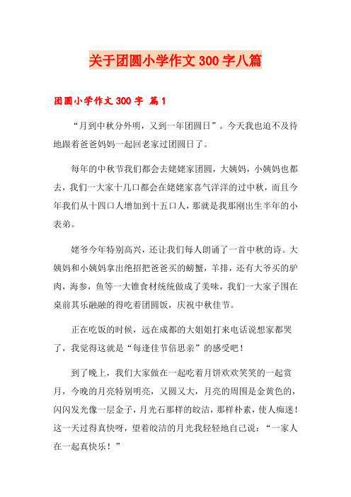 关于团圆小学作文300字八篇