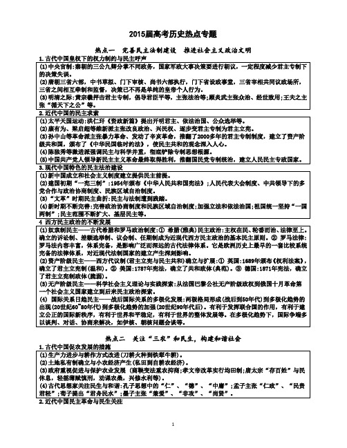 2015届高考热点解读