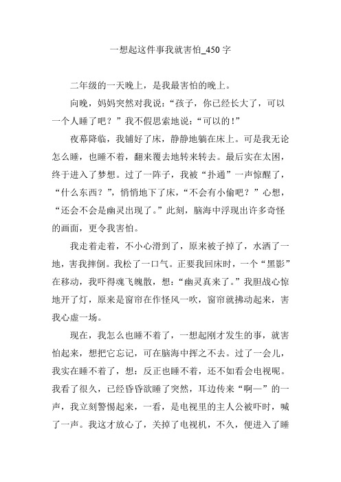 一想起这件事我就害怕_450字