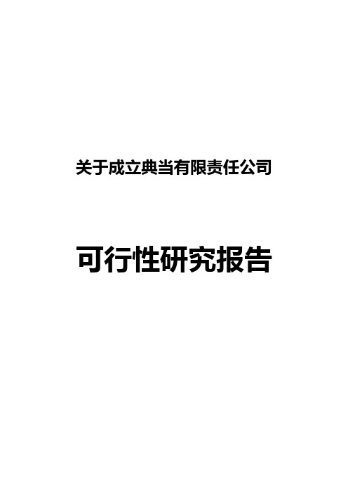 典当行可行性研究分析报告