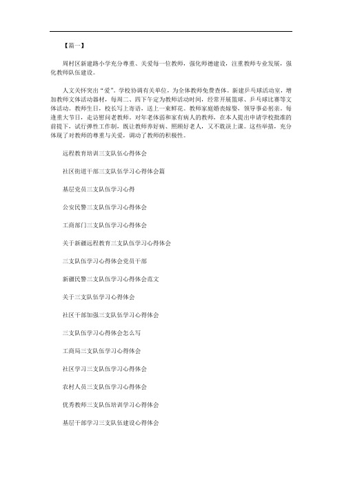2020年三支队伍学习心得体会100篇