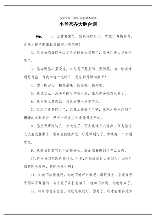 小爸爸齐大胜台词