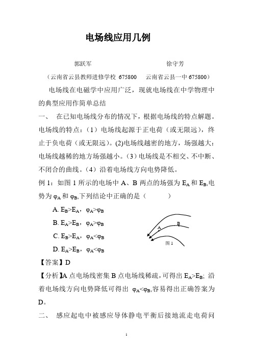 电场线的应用