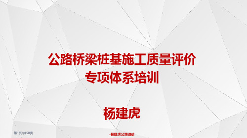 公路桥梁桩基施工质量评价-杨建虎公路造价