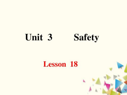 九年级英语上册 Unit 3 Safety Lesson 18 Never Catch a Dinosaur 冀教版