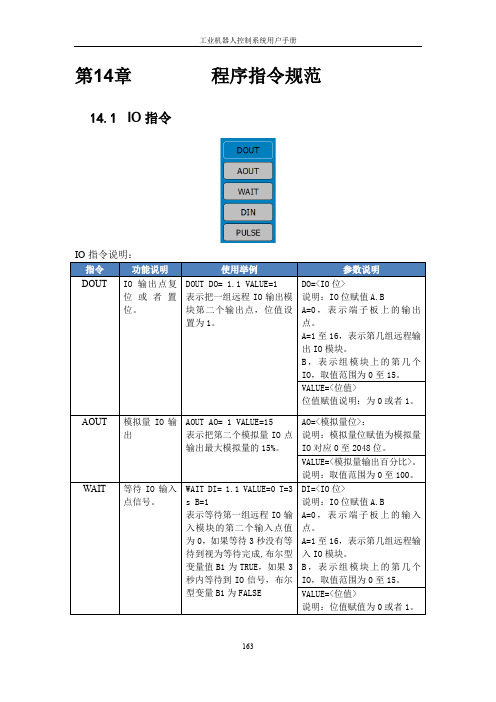 固高机器人系统编程指令