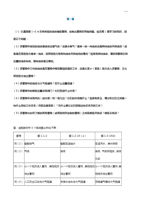 流体输配管网课后知识题解答