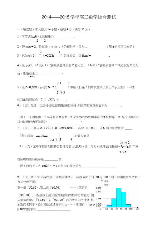 上海市高三数学综合试卷.doc