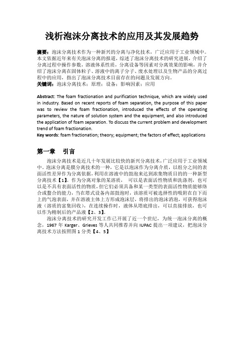 泡沫分离技术与应用