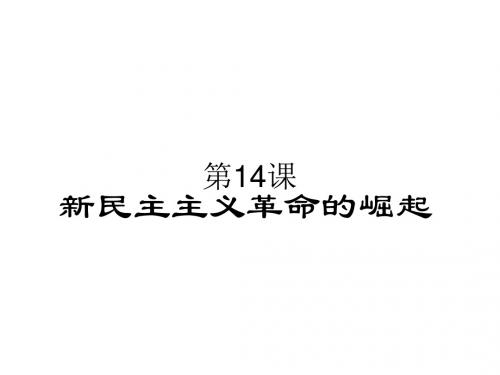 高一历史新民主主义革命的崛起3