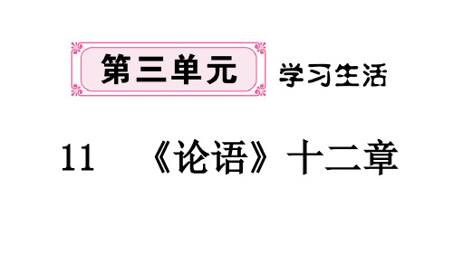 11 《论语》十二章 学练精品课件—七年级语文上册 部编版(45张)