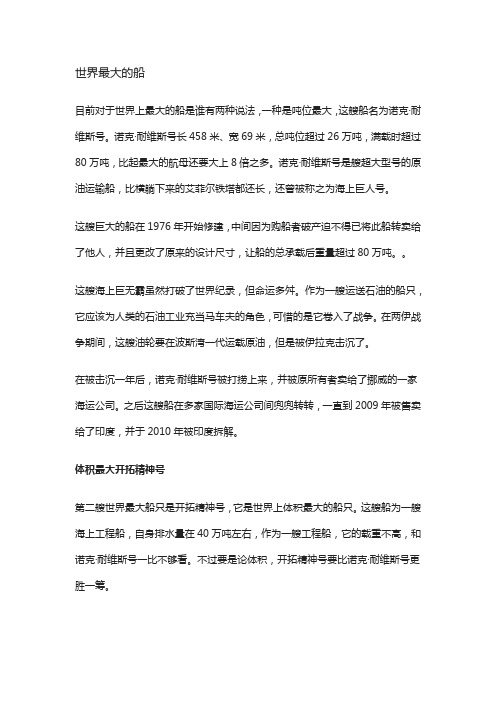 世界最大的船
