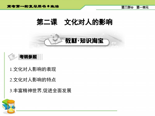 2020届高考政治(必修3)一轮复习精品课件：第二课 文化对人的影响