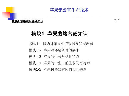 模块1苹果的生物学特性
