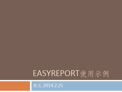 EasyReport使用示例