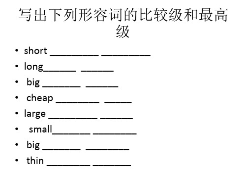 小学英语语法系列形容词和副词习题