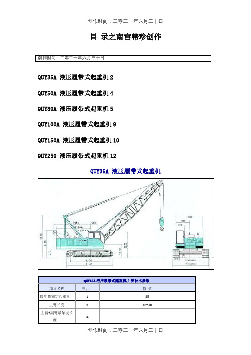 各种规格履带吊参数表