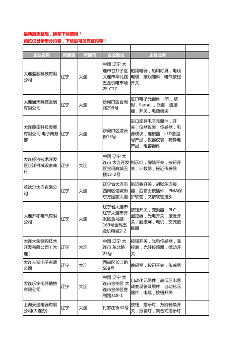 新版辽宁省大连按钮开关工商企业公司商家名录名单联系方式大全24家