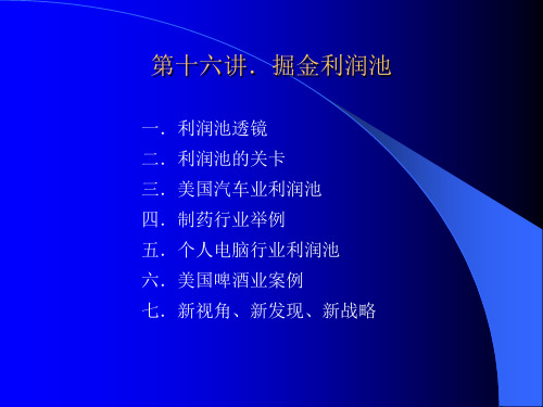 第十六讲 掘金利润池